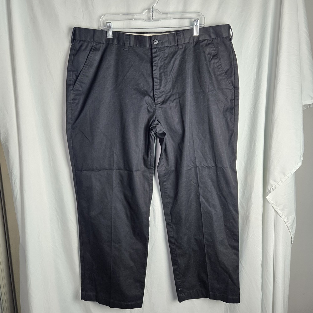 George Mens 40 X 30 Black Dress Straight Pants RN# 52469 Office Career Preppy‎